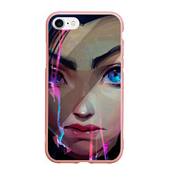 Чехол iPhone 7/8 матовый Jinx портрет - Аркейн League of legends, цвет: 3D-светло-розовый