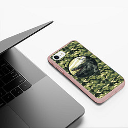 Чехол iPhone 7/8 матовый Аллигатор: камуфляж, цвет: 3D-светло-розовый — фото 2