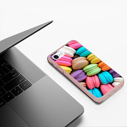 Чехол iPhone 7/8 матовый Цветные Макаруны, цвет: 3D-светло-розовый — фото 2