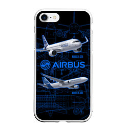 Чехол iPhone 7/8 матовый Airbus A320, цвет: 3D-белый