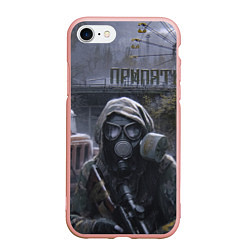 Чехол iPhone 7/8 матовый STALKER Одиночка В Припяти, цвет: 3D-светло-розовый