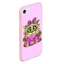 Чехол iPhone 7/8 матовый Совушка бейби, цвет: 3D-светло-розовый — фото 2