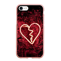Чехол iPhone 7/8 матовый Абстрактное неоновое сердце в механической тьме