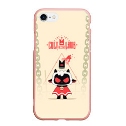 Чехол iPhone 7/8 матовый Злобная овечка - Cult of the lamb, цвет: 3D-светло-розовый