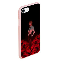 Чехол iPhone 7/8 матовый Человек-бензопила: Макима Демон контроля, цвет: 3D-светло-розовый — фото 2
