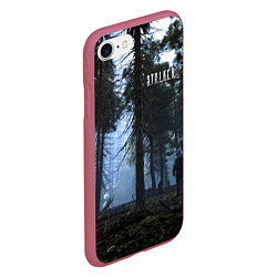 Чехол iPhone 7/8 матовый STALKER Лес и РЛС Дуга, цвет: 3D-малиновый — фото 2