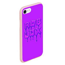 Чехол iPhone 7/8 матовый Roblox red - Роблокс лого с подтеками, цвет: 3D-светло-розовый — фото 2