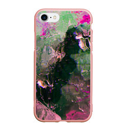 Чехол iPhone 7/8 матовый Абстрактные краски и силуэты