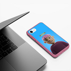 Чехол iPhone 7/8 матовый Lil Peep С Нимбом, цвет: 3D-малиновый — фото 2