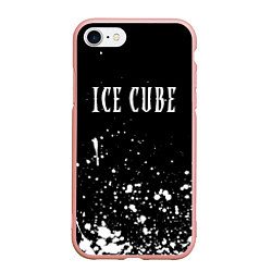 Чехол iPhone 7/8 матовый Ice Cube - брызги краски, цвет: 3D-светло-розовый