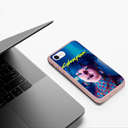 Чехол iPhone 7/8 матовый Чери - киберпанк, цвет: 3D-светло-розовый — фото 2