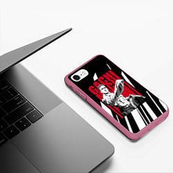 Чехол iPhone 7/8 матовый Guchi-muchi Billy Herrington, цвет: 3D-малиновый — фото 2