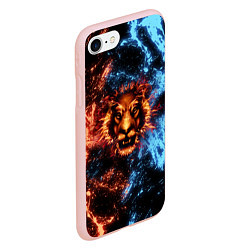 Чехол iPhone 7/8 матовый Огонь и вода - лев, цвет: 3D-светло-розовый — фото 2