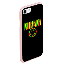 Чехол iPhone 7/8 матовый Nirvana logo glitch, цвет: 3D-светло-розовый — фото 2