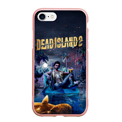 Чехол iPhone 7/8 матовый Dead island 2 герой в ночи, цвет: 3D-светло-розовый