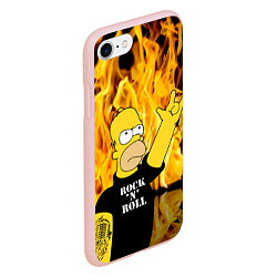 Чехол iPhone 7/8 матовый Homer Simpson - Rock n Roll!, цвет: 3D-светло-розовый — фото 2