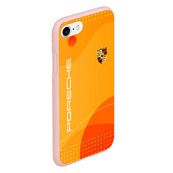 Чехол iPhone 7/8 матовый Porsche Жёлтая абстракция, цвет: 3D-светло-розовый — фото 2