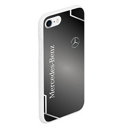 Чехол iPhone 7/8 матовый Mercedes абстракция карбон, цвет: 3D-белый — фото 2