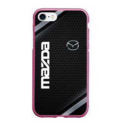 Чехол iPhone 7/8 матовый Mazda карбон, цвет: 3D-малиновый