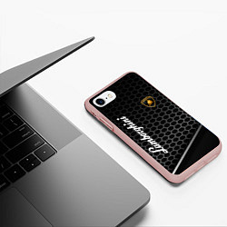 Чехол iPhone 7/8 матовый Lamborghini карбон, цвет: 3D-светло-розовый — фото 2