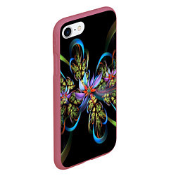 Чехол iPhone 7/8 матовый Необычный абстрактный узор, цвет: 3D-малиновый — фото 2