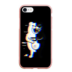Чехол iPhone 7/8 матовый Danganronpa monokuma glitch, цвет: 3D-светло-розовый