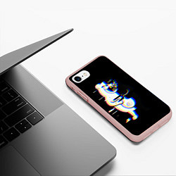 Чехол iPhone 7/8 матовый Danganronpa monokuma glitch, цвет: 3D-светло-розовый — фото 2