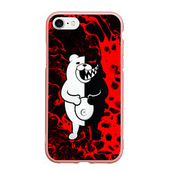 Чехол iPhone 7/8 матовый Monokuma laughter, цвет: 3D-светло-розовый