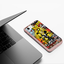 Чехол iPhone 7/8 матовый Simpsons & Punks not dead! Motto!, цвет: 3D-светло-розовый — фото 2