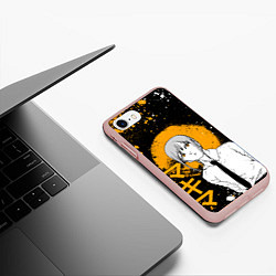 Чехол iPhone 7/8 матовый Макима - оранжевые брызги краски, цвет: 3D-светло-розовый — фото 2