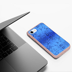 Чехол iPhone 7/8 матовый Капли воды - текстура, цвет: 3D-светло-розовый — фото 2