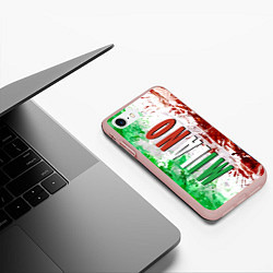 Чехол iPhone 7/8 матовый Флаг Италии - кляксы, цвет: 3D-светло-розовый — фото 2