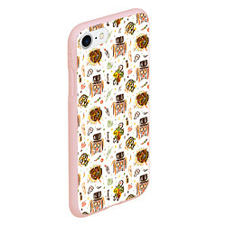 Чехол iPhone 7/8 матовый Череп с волосами, цвет: 3D-светло-розовый — фото 2