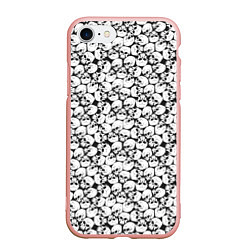 Чехол iPhone 7/8 матовый Череп с глазницами, цвет: 3D-светло-розовый
