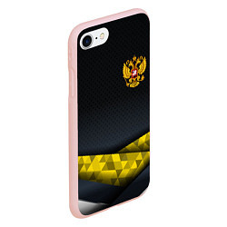 Чехол iPhone 7/8 матовый Золотой герб black gold, цвет: 3D-светло-розовый — фото 2