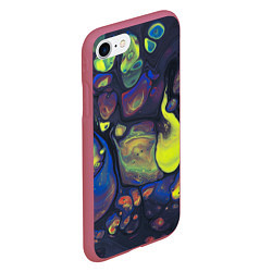 Чехол iPhone 7/8 матовый Неоновые светящиеся камни, цвет: 3D-малиновый — фото 2