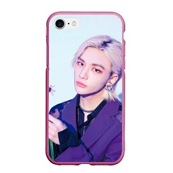 Чехол iPhone 7/8 матовый Stray Kids 2nd World Tour Maniac Hyunjin, цвет: 3D-малиновый