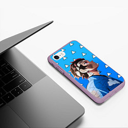 Чехол iPhone 7/8 матовый Танджиро - Клинок - Экзамен, цвет: 3D-сиреневый — фото 2