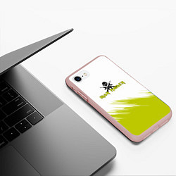 Чехол iPhone 7/8 матовый Iron Maiden желтая краска, цвет: 3D-светло-розовый — фото 2
