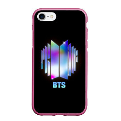 Чехол iPhone 7/8 матовый BTS gradient logo, цвет: 3D-малиновый