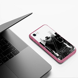 Чехол iPhone 7/8 матовый Крест Рокунин, цвет: 3D-малиновый — фото 2