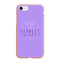 Чехол iPhone 7/8 матовый BTS live goes on purple, цвет: 3D-светло-розовый