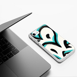 Чехол iPhone 7/8 матовый Узоры в стиле граффити, цвет: 3D-белый — фото 2