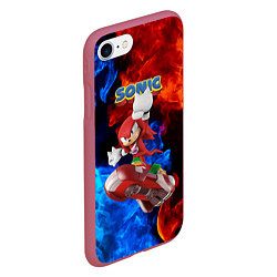 Чехол iPhone 7/8 матовый Knuckles Echidna - Sonic - Video game, цвет: 3D-малиновый — фото 2