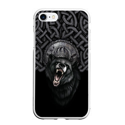 Чехол iPhone 7/8 матовый Щит Велеса с медведем, цвет: 3D-белый