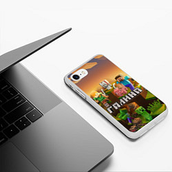 Чехол iPhone 7/8 матовый Галина Minecraft, цвет: 3D-белый — фото 2