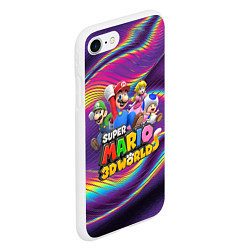 Чехол iPhone 7/8 матовый Герои Super Mario 3D World - Nintendo, цвет: 3D-белый — фото 2