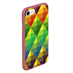 Чехол iPhone 7/8 матовый Узор из разноцветных фигур, цвет: 3D-малиновый — фото 2