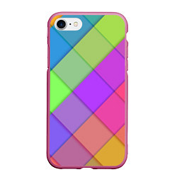 Чехол iPhone 7/8 матовый Геометрический узор из квадратов, цвет: 3D-малиновый