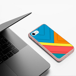 Чехол iPhone 7/8 матовый Простейший геометрический узор, цвет: 3D-светло-розовый — фото 2